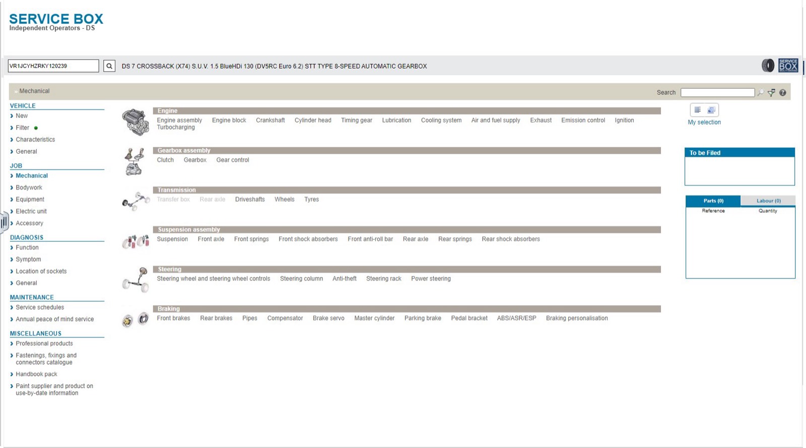DS Service Box interface — screenshot 2