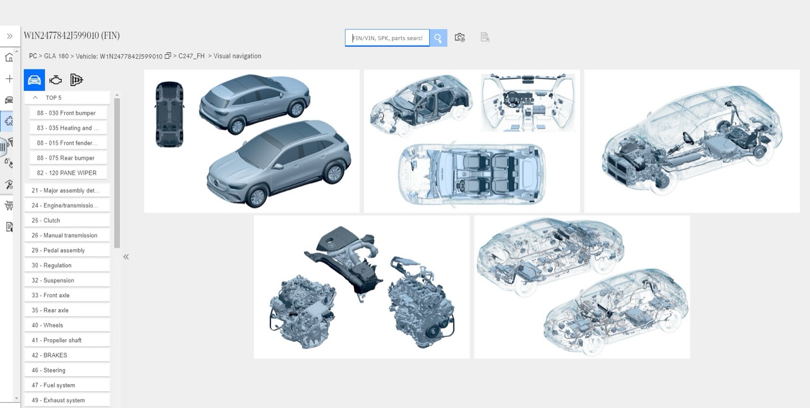 Mercedes-Benz EPC / Xentry interface — screenshot 1