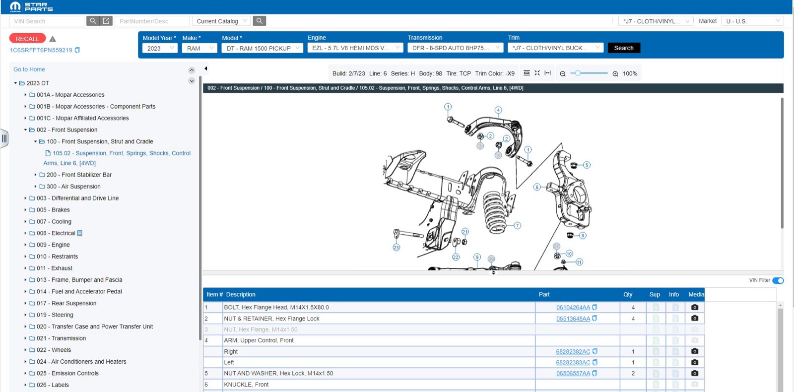 Mopar interface — screenshot 2