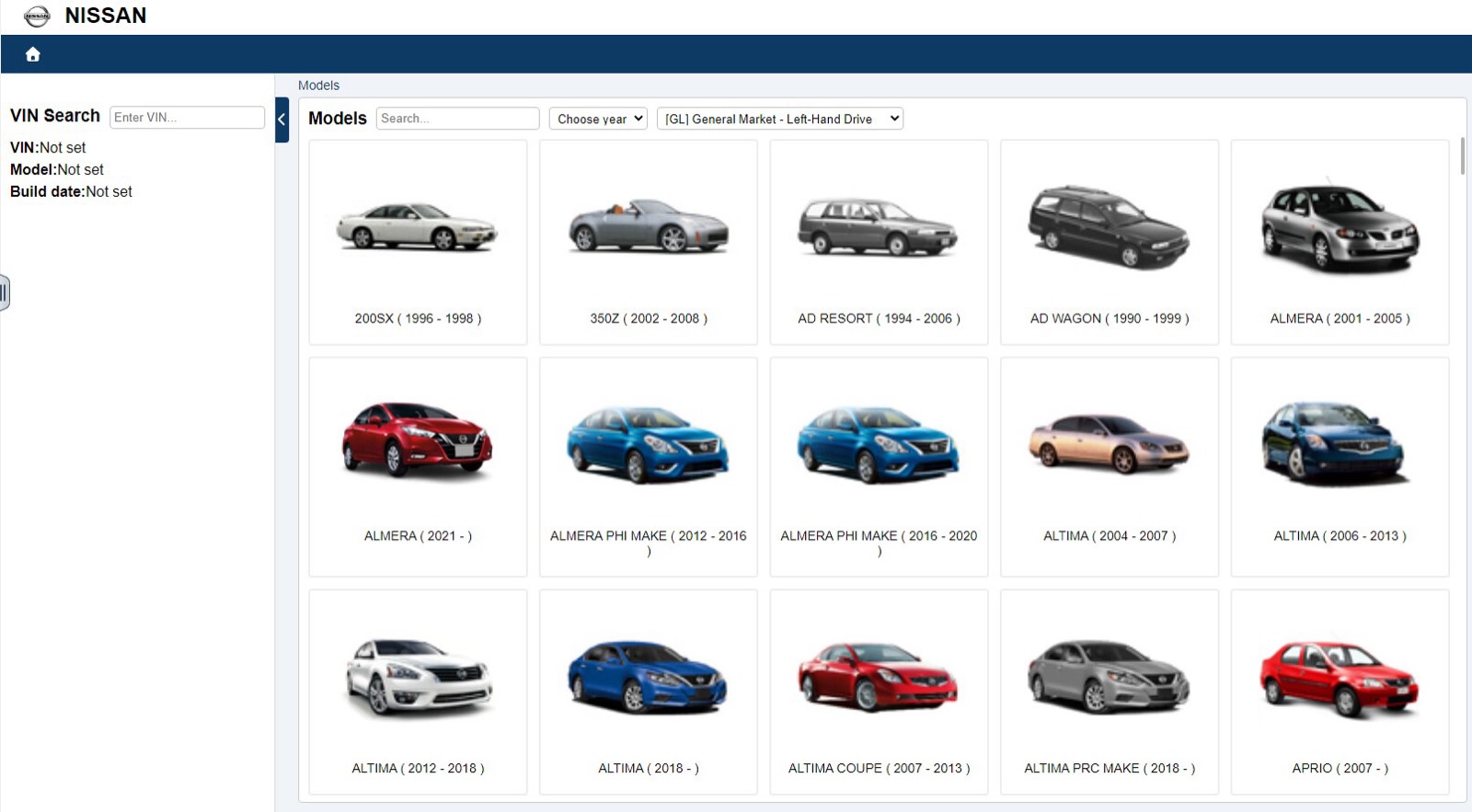 Nissan FAST interface — screenshot 1